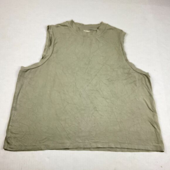Madewell Sleeveless Soft Jersey Tank Top Olive Green Casual Neutral Shirt XXL - Picture 1 of 10